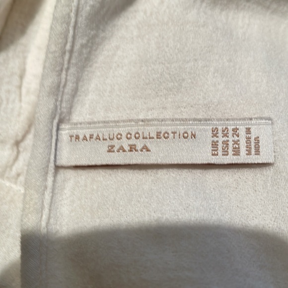 Zara embroidered white top size extra small pleated bottom - Picture 5 of 5